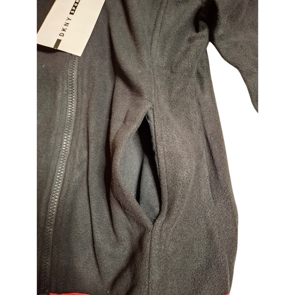 DKNY Sport Girls Fleece Jacket, Size 10-12 Black Pink Hoodie Tween Outerwear NWT - Picture 4 of 8